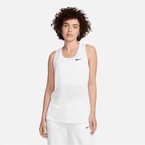 Nike White Women's Athletic Tank with Black Swoosh